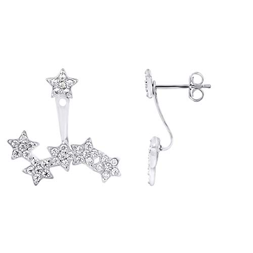 Essens – Pendientes de plata maciza 925 milésimas – Sistema de cochecito de seguridad – Joya para mujer