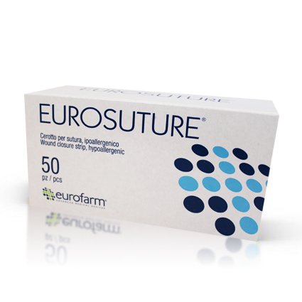 Eurosuture(mm 6 x mm 75-150 Tiras) Tiras Estériles Para Sutura Cutánea, Adhesivo Hipoalergénico, Efecto Descolorado para un Mejor Resultado Cosmético. Fabricado en Italia
