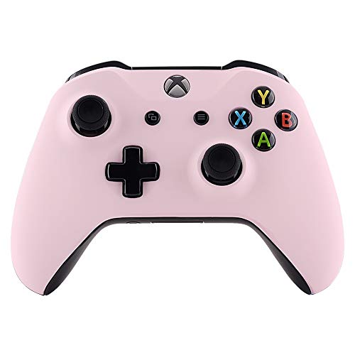 eXtremeRate Carcasa para Mando Xbox One S/X Accesorios Protectora Suave al Tacto Placa Frontal Funda Delantera Kit de reemplazo Cubierta Shell para Controlador de Xbox One S/X(Model 1708) Sakura Rosa