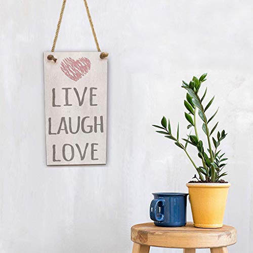 F-blue Live Laugh Love Muestras de Madera Placa Rectangular Cartas Colgar de la Pared Junta Comedor Pasillo Decoración