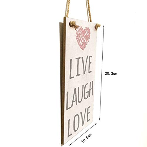 F-blue Live Laugh Love Muestras de Madera Placa Rectangular Cartas Colgar de la Pared Junta Comedor Pasillo Decoración