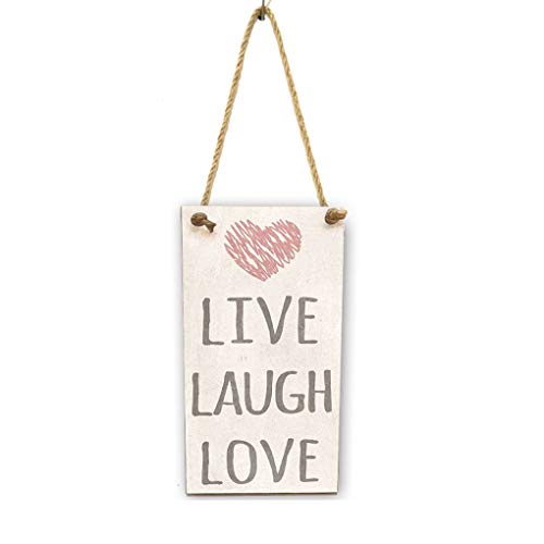 F-blue Live Laugh Love Muestras de Madera Placa Rectangular Cartas Colgar de la Pared Junta Comedor Pasillo Decoración