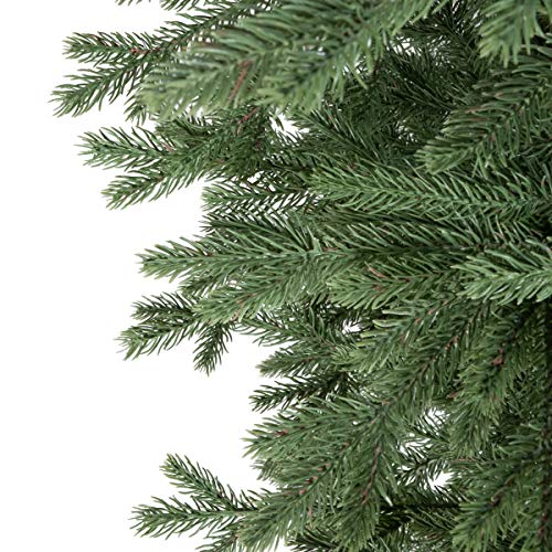 FairyTrees Abeto Alpino Premium, Árbol Navideño Artificial con Soporte de Madera, 180cm