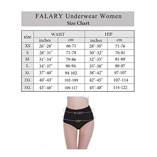 FALARY Bragas Mujer Cintura Alta Algodón 5 Piezas Multicolor L