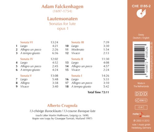 Falckenhagen: Sonatas Para Laúd / Alberto Crugnola, Laúd