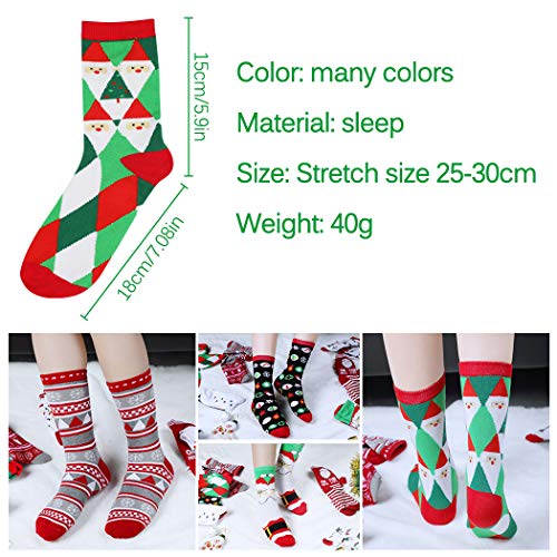 Fansport 8 Pares Calcetines Navideños Calcetines Termicos,Calcetines de Invierno Felpa Cálidos Calcetines Navidad para Mujer Regalo Navidad