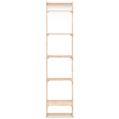 Festnight Estantería de Pared Escalera Librería Escalera Madera de Cedro 41,5x30x176 cm Beige