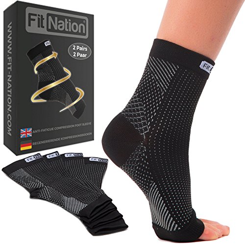 FIT NATION Medias de compresión para la Fascitis Plantar (2 Pares por Lote)