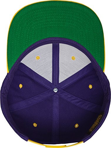 Flexfit Mütze Classic Snapback 2-tone - Gorro, unisex, Multicolor (Pur/Gold), Talla única