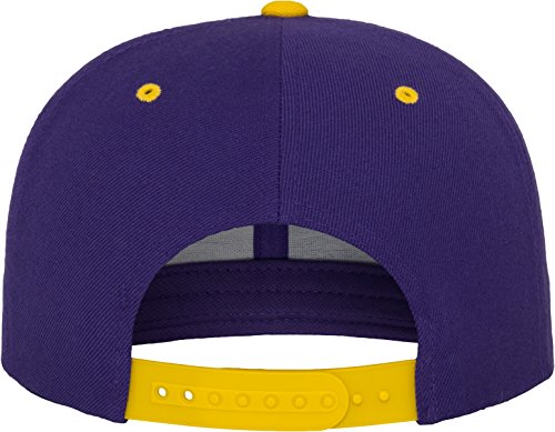 Flexfit Mütze Classic Snapback 2-tone - Gorro, unisex, Multicolor (Pur/Gold), Talla única