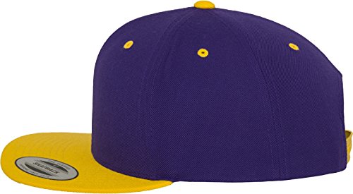 Flexfit Mütze Classic Snapback 2-tone - Gorro, unisex, Multicolor (Pur/Gold), Talla única