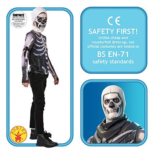 Fortnite - Disfraz camiseta Skull Trooper para niño, Small - 140 cm