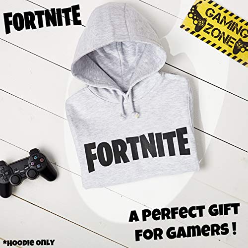 Fortnite Sudadera De Niños, Producto Oficial | Sudaderas para Niños con Manga Larga, Bolsillos Y Capucha | Regalos De Video Gamer Online (14/15 años, Gris)