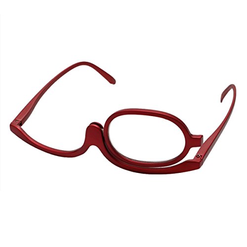 Gafas De Lectura De Aumento De Maquillaje +3.0 Gafas De Aumento De Lente Izquierda Y Derecha, Rojo