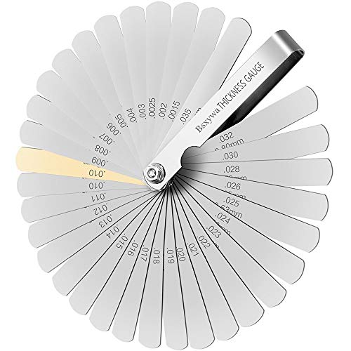 Galgas De Espesores, Feeler Gauge, Galga De Acero De 32 Cuchillas De Ddoble Marcado MéTrica E Imperial, Para Medir Ancho o Espesor De La Brecha.