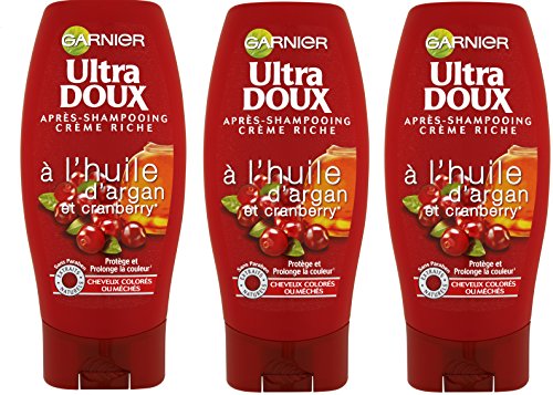 Garnier - Aceite de argán ultra suave y arándano - Teñidos Acondicionador - 3 Pack