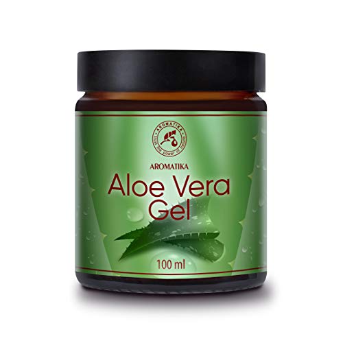 Gel de Aloe Vera 100ml - Aloe Barbadensis - Brasil - 100% Natural - Hidratante & Refrescante & Calmante - Cuidado Facial & Corporal - Cabello (acondicionador) - Calma Después de la Depilación