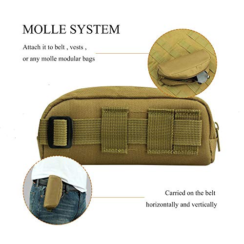 Gexgune Tactical Molle Estuche portátil para Gafas de Sol Gafas Bolsa Bolsa de Gafas al Aire Libre (Caqui)