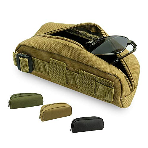 Gexgune Tactical Molle Estuche portátil para Gafas de Sol Gafas Bolsa Bolsa de Gafas al Aire Libre (Caqui)