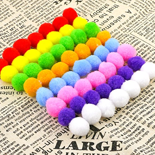 Gifort Pompones, Coloridos Pompones Balls, 250pcs / 2.0-2.5cm Bolas de Peluche Mullidas para Bricolaje, Manualidades y Decoraciones