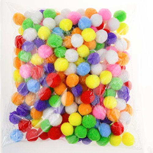 Gifort Pompones, Coloridos Pompones Balls, 250pcs / 2.0-2.5cm Bolas de Peluche Mullidas para Bricolaje, Manualidades y Decoraciones