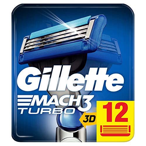 Gillette Mach3 Turbo - Cuchillas de afeitar (12 unidades, 60 g)