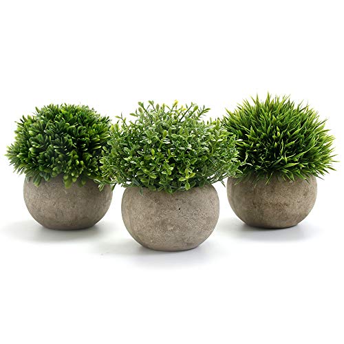 GoMaihe Plantas Artificiales Plásticas de Maceta, 3Piezas, Planta Artificial Decorativa, Adecuado para El Hogar Oficina Decoración Jardín Baño Cocina Balcón Planta Falsa Decorativas