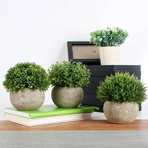 GoMaihe Plantas Artificiales Plásticas de Maceta, 3Piezas, Planta Artificial Decorativa, Adecuado para El Hogar Oficina Decoración Jardín Baño Cocina Balcón Planta Falsa Decorativas