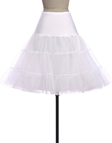 Grace Karin - Falda tipo enagua, estilo años 50 Knee Length-White Medium