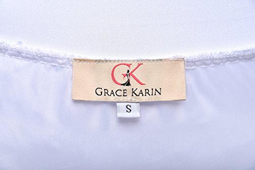 Grace Karin - Falda tipo enagua, estilo años 50 Knee Length-White Medium