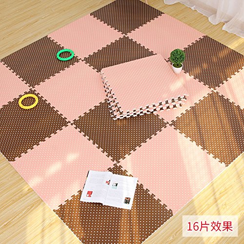 GRENSS Estancia PE Mosaico bebé Alfombra Gruesa Almohadilla Reductor Home Dormitorio Jardín-Puzzle Tatami Espuma,60 * 1cm (9 Piezas), Pink Lady Punto