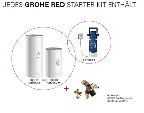 Grohe 30080001-Red Duo 30080001 C mono y calentador que hierve directamente desde el grifo, 100ºC al instante, cromado, tamaño L