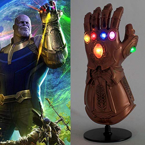 Guante de los Vengadores con Luces led, Guantele Thanos Vengadores 4 Final del Juego Iron Man Infinity Gauntlet Hulk Thanos Capitán América Thor Cosplay con 2 pilas recambio