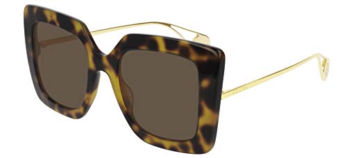 Gucci GG0435S-003-51 Gafas, Havana/Gold, 51.0 Unisex Adulto