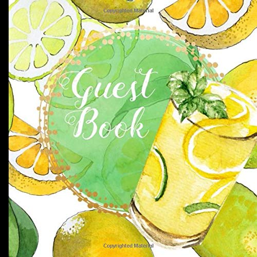 Guest Book: Gorgeous Lemonade Theme Party Guest Book Includes Gift Tracker and Picture Memory Section