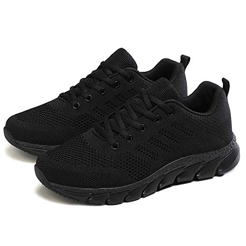 Guqi Zapatillas Deportivas de Mujer Running Zapatos para Correr Gimnasio Calzado（All Black.40EU