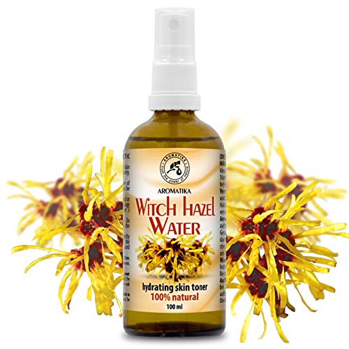 Hamamelis 100ml - 100% Natural - Hamamelis Tonico - Antioxidante - Hidrolato de Hamamelis - Limpiador y Tónico y Humecta la Piel - Cuidado de la Piel - Desmaquillante - Hamamelis Witch Hazel Water