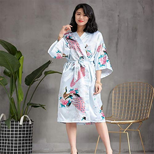 Handaxian Albornoz de Verano Kimono Albornoz Pijamas Femeninos Dama de Honor Informal Vestido de Novia Pijamas