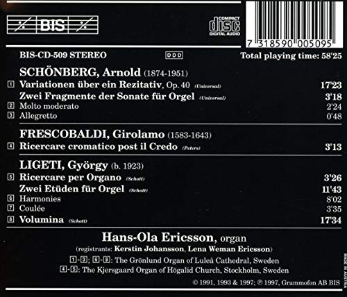 Hans-Ola Ericsson;Variations Sur Un Recitatif Op 40;Sonate Pour Orgue Extrait