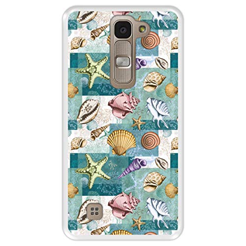 Hapdey Funda Transparente para [ LG G4 Mini - G4c - Magna ] diseño [ Patrón con Conchas, corales y Estrellas de mar ] Carcasa Silicona Flexible TPU