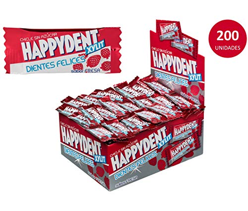 Happydent Fresa, Chicle Sin Azúcar - 200 unidades