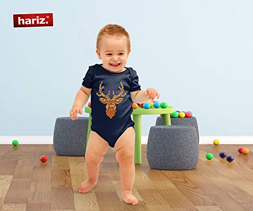 Hariz - Body de manga corta para bebé (3-6 meses), diseño de ciervo