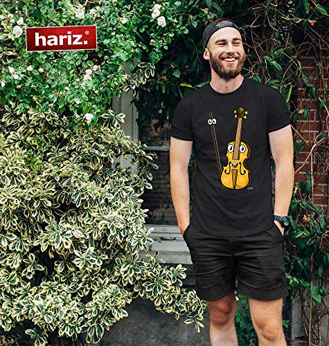 Hariz – Camiseta para hombre, diseño de violín con texto en inglés gris L