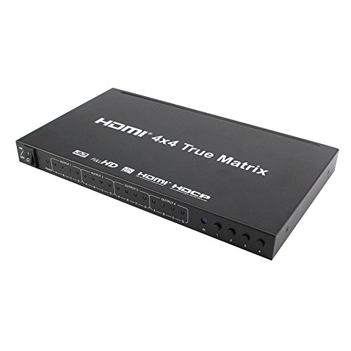 HDMI Matrix Switcher 4X4 4 en 4 High Definition Matrix 1.4 Edition Soporte 4K 2K 3D Splitter de TV Conversores Digitales a Analógicos Incluye 4 entradas y 4 Salidas compatibles Full HD 1080P