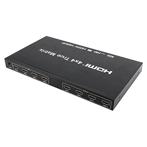 HDMI Matrix Switcher 4X4 4 en 4 High Definition Matrix 1.4 Edition Soporte 4K 2K 3D Splitter de TV Conversores Digitales a Analógicos Incluye 4 entradas y 4 Salidas compatibles Full HD 1080P