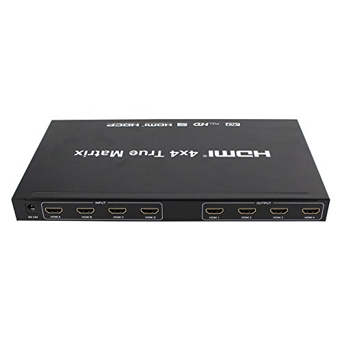 HDMI Matrix Switcher 4X4 4 en 4 High Definition Matrix 1.4 Edition Soporte 4K 2K 3D Splitter de TV Conversores Digitales a Analógicos Incluye 4 entradas y 4 Salidas compatibles Full HD 1080P