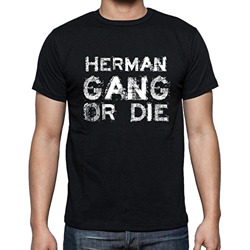 Herman Family Gang, Camiseta para Las Hombres, Manga Corta, Cuello Redondo, Negro