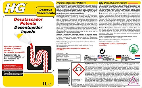 HG 139100130 Potente 1 L-el desatascador de Fregadero Que desatasca en 30 Minutos