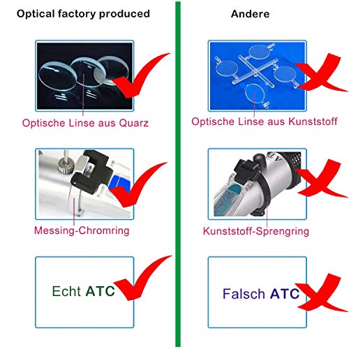 HHTEC Enólogo Refractómetro Alcohol: 0-25% Azúcar: 0-40% con ATC para viticultores Alcohol Jugo de uva Cerveza Refractómetro de vino de frutas Brix para medir el contenido de azúcar