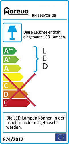 HOREVO Luces Lámpara Plafón de techo LED 36W Regulables con Música Altavoz Bluetooth y Aplicación Móvil, RGBW, Interruptor de luz Blanca a Caliente 3300K-6500K 3000LM